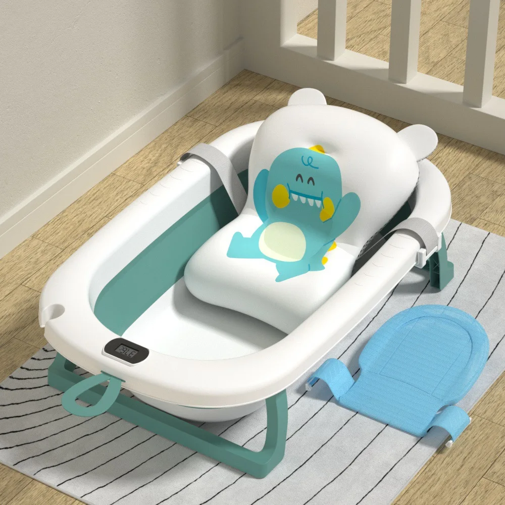 Cute Portable Small Size Shower Bathroom Soft Foldable Bathing Plastic Baby Bath Tub Set Child Children Bathtub