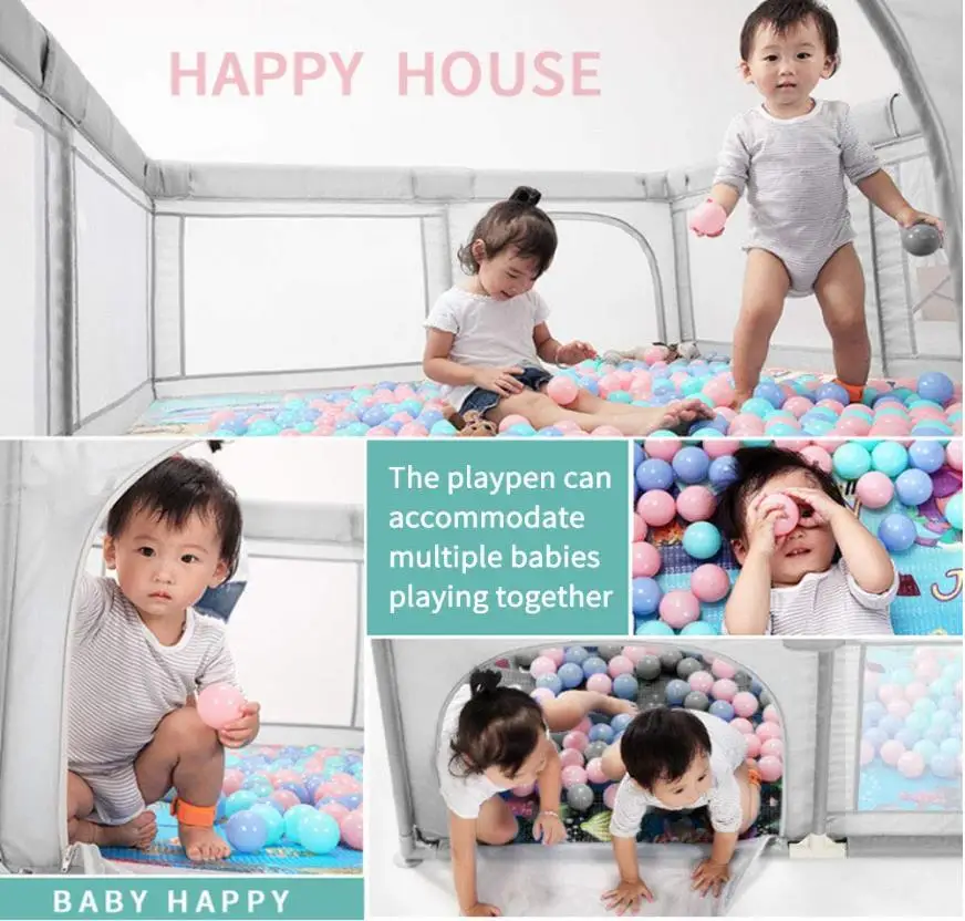 Custom Indoor Outdoor Portable Easy Folding Fabric large Toddler Baby Bed Safety Kids Fence Baby Playpen With Gate For Children