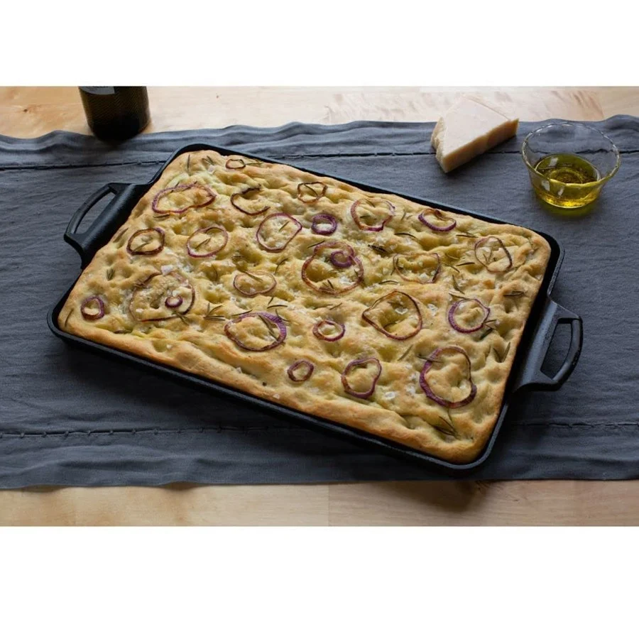 Cast Iron Rectangular Non Stick Cake Baking dish Bread Baking Pan Square Black Baking Tray