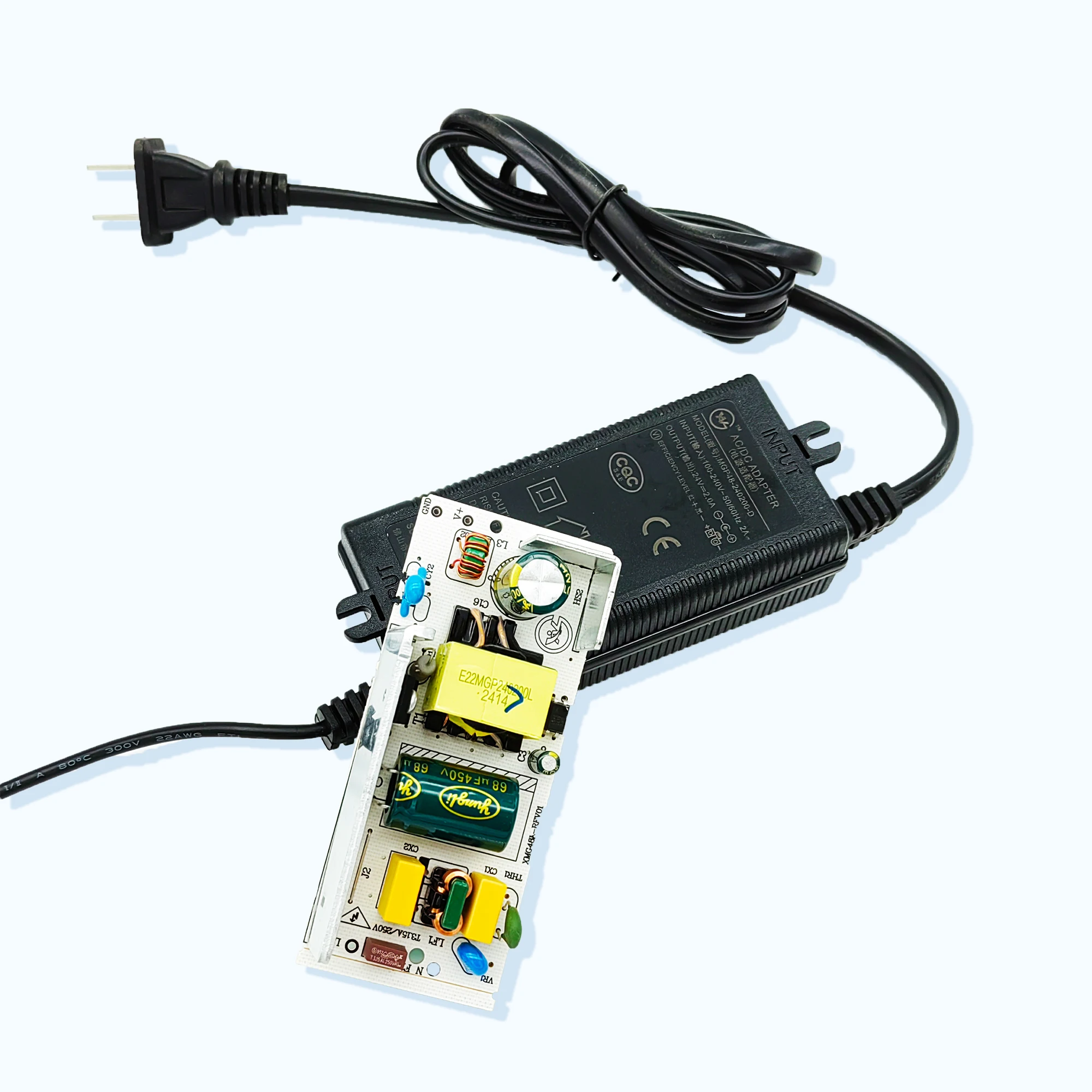 British specification plug power adapter 24V2A, power adapter with short circuit protection, over-voltage protection, etc.