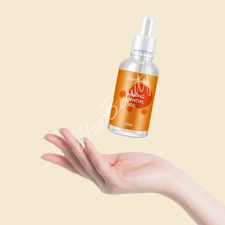 Heabeauty Low Moq Face Eye Area Anti Aging Vitamin c Fake Tanning Peptide Drops Serum Sun Tanning Oil with Hyaluronic Acid