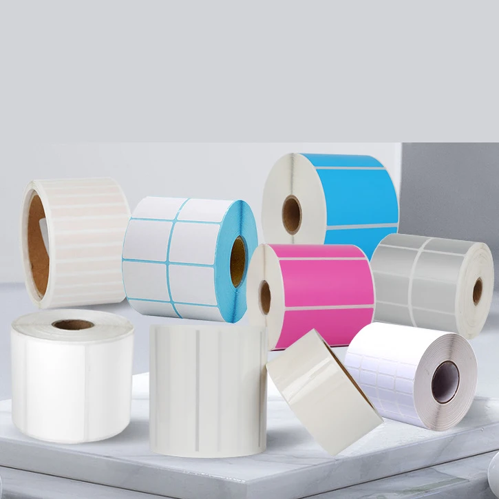 custom adhesive blank sticker thermal/coated/synthetic/matte silver/bright white PET/transparent PET/BOPP paper label sticker