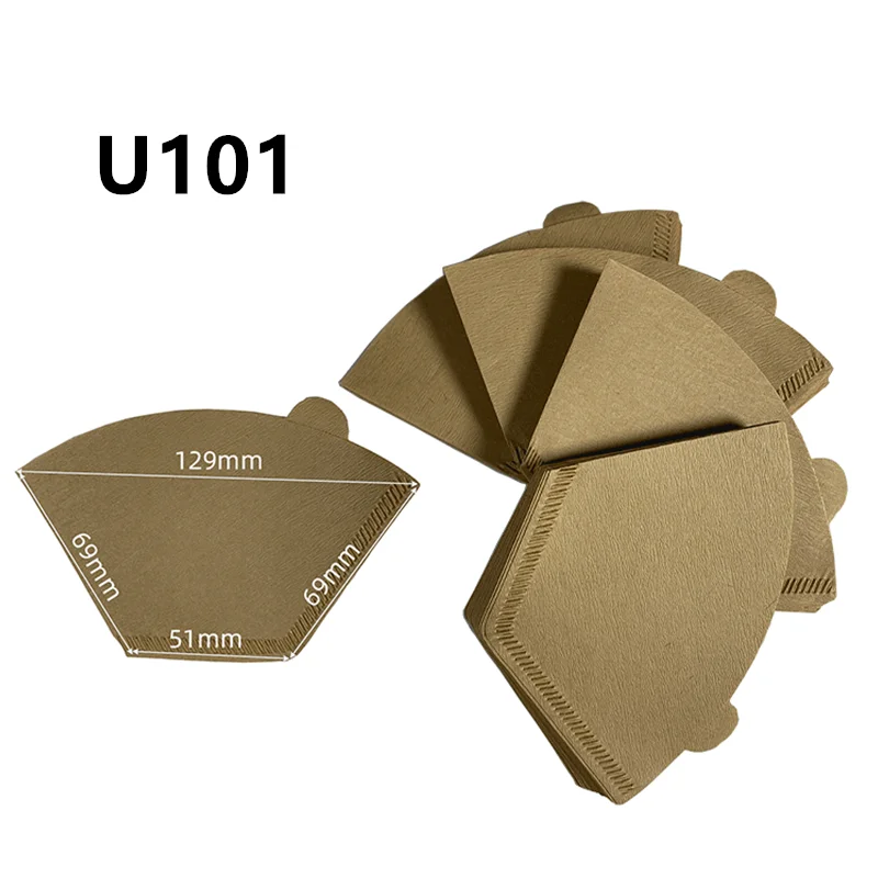New Product Ideas 2024 High Quality Coffee Filter Paper V01 V02  / U shape Barista Pour Over Drip Coffee Paper Filter-100pcs/bag