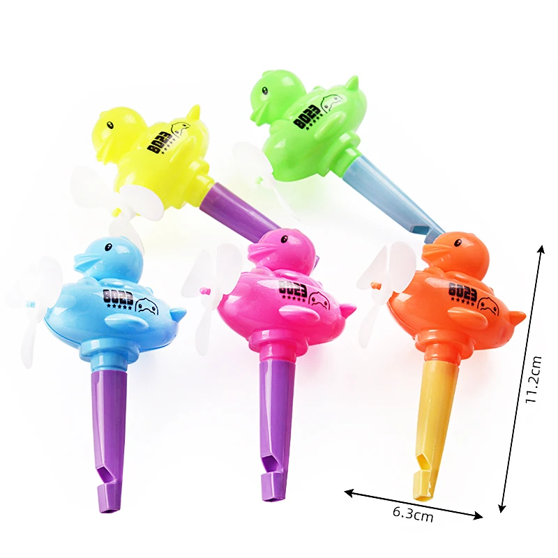New Arrival Cheap Funny Kids Candy Toys Plastic Duck Fan Toy Whistle For Children
