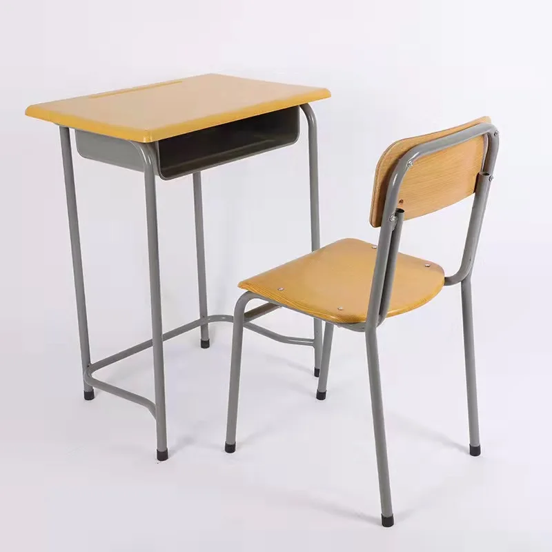 Single Metal School Desk And Chair Set Primary School Furniture Student Desk And Chair Classroom