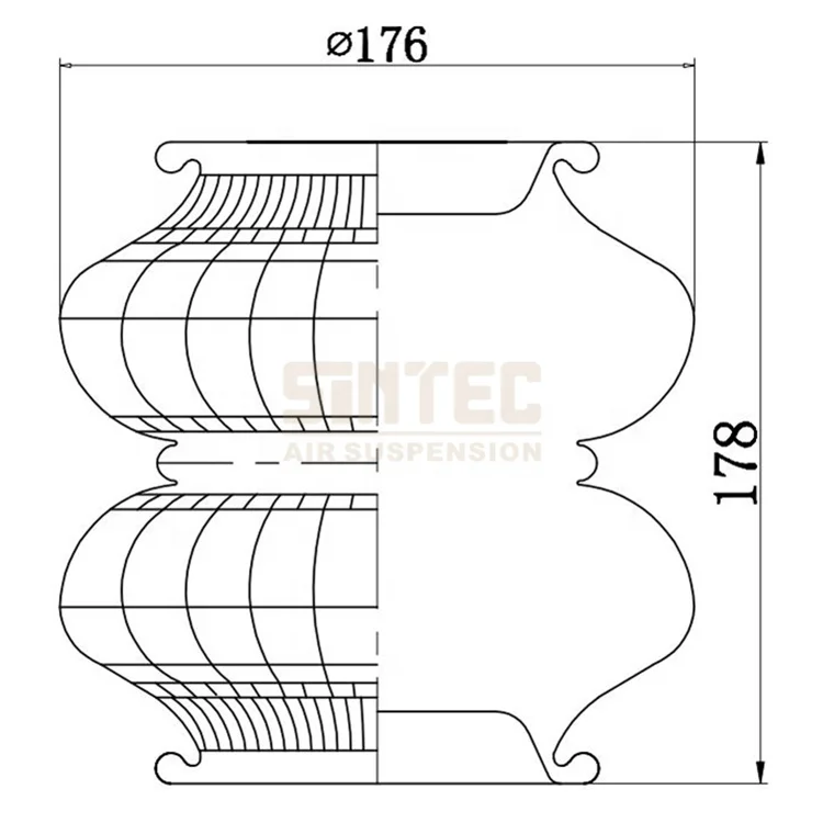 2S120-17R Light Car Truck Trailer Air Ride Lift Bag Suspension Spring Balloon For Trailer Rubber Only Without Plate Soft Ring