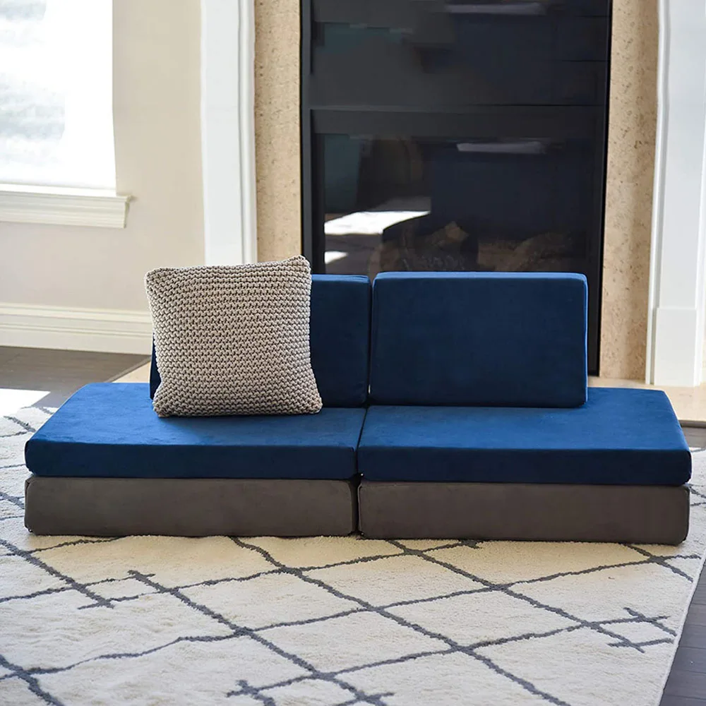 Kids Magnetic Floor PU Foam Fort Comfortable Touch Leather Sofa Cover Floor Modular Play Nugget Couch