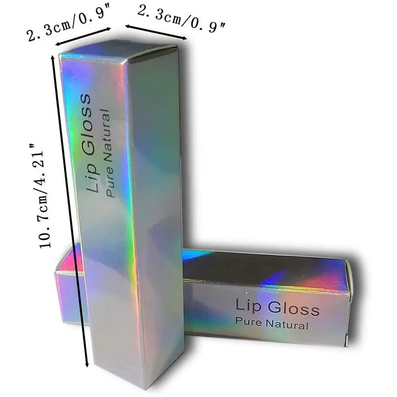 custom empty eyeliner box packaging cuticle oil pen wrapping box sliver holographic eyeliner package boxes