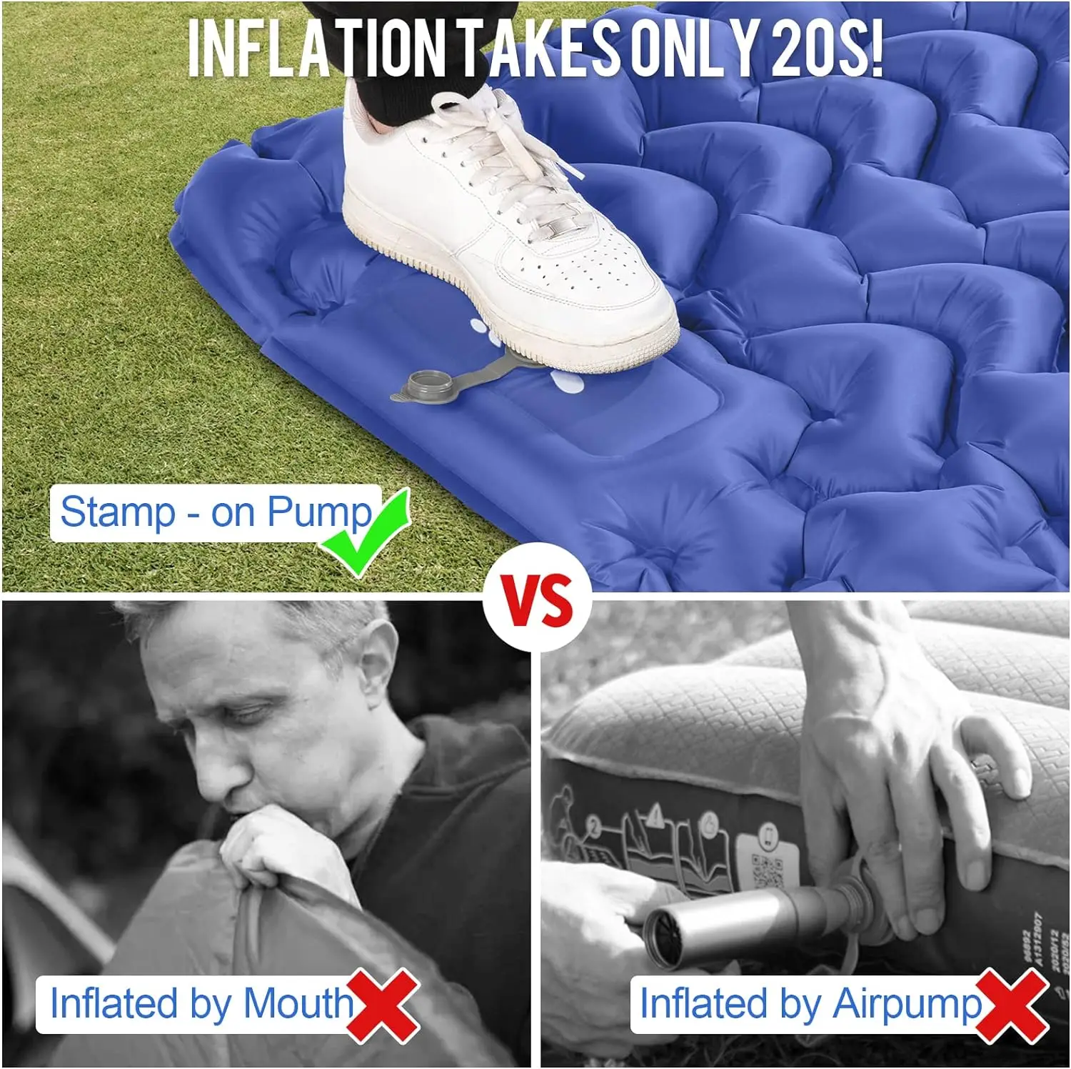 NPOT Camping Ultralight Inflatable Sleeping Pad Great for Camping and Hiking Compact and Lightweight Inflatable Mat