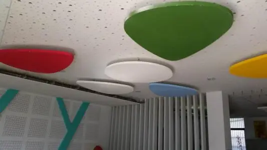 Best Price Acoustic Suspended Ceiling Panel Sound-Insulating Fiber Glass Wool No-Sinking Baffle Wall Tiles Insulation Material