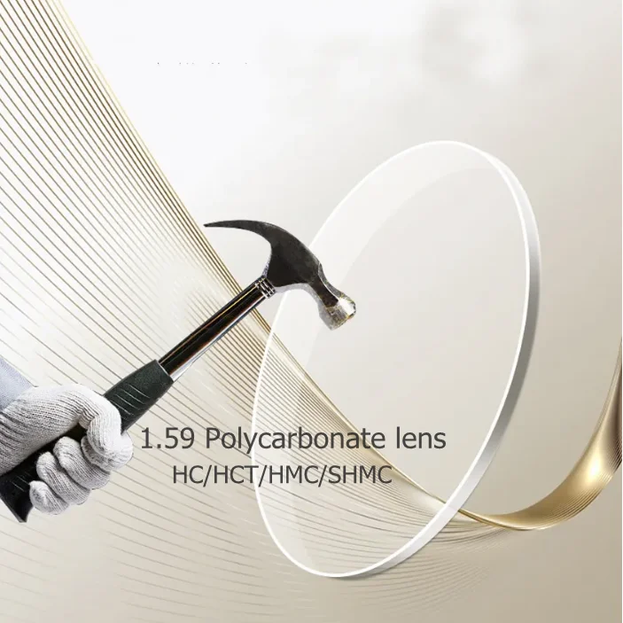 High Impact  Polycarbonate Optical Lenses 1.59 Single Vision Eyeglasses Lens Anti Reflective Lentes