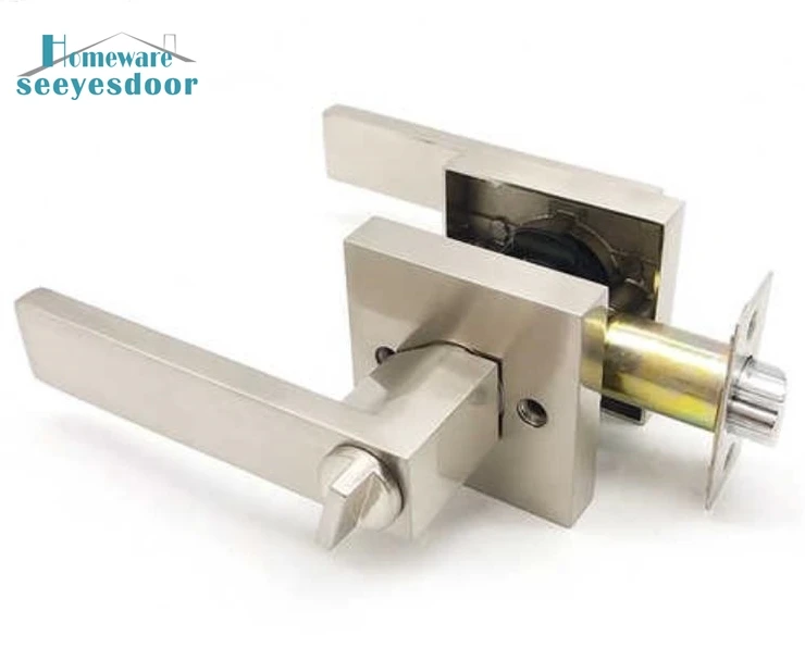 Seeyesdoor guandong high quality stainless steel security door set key locks with handle