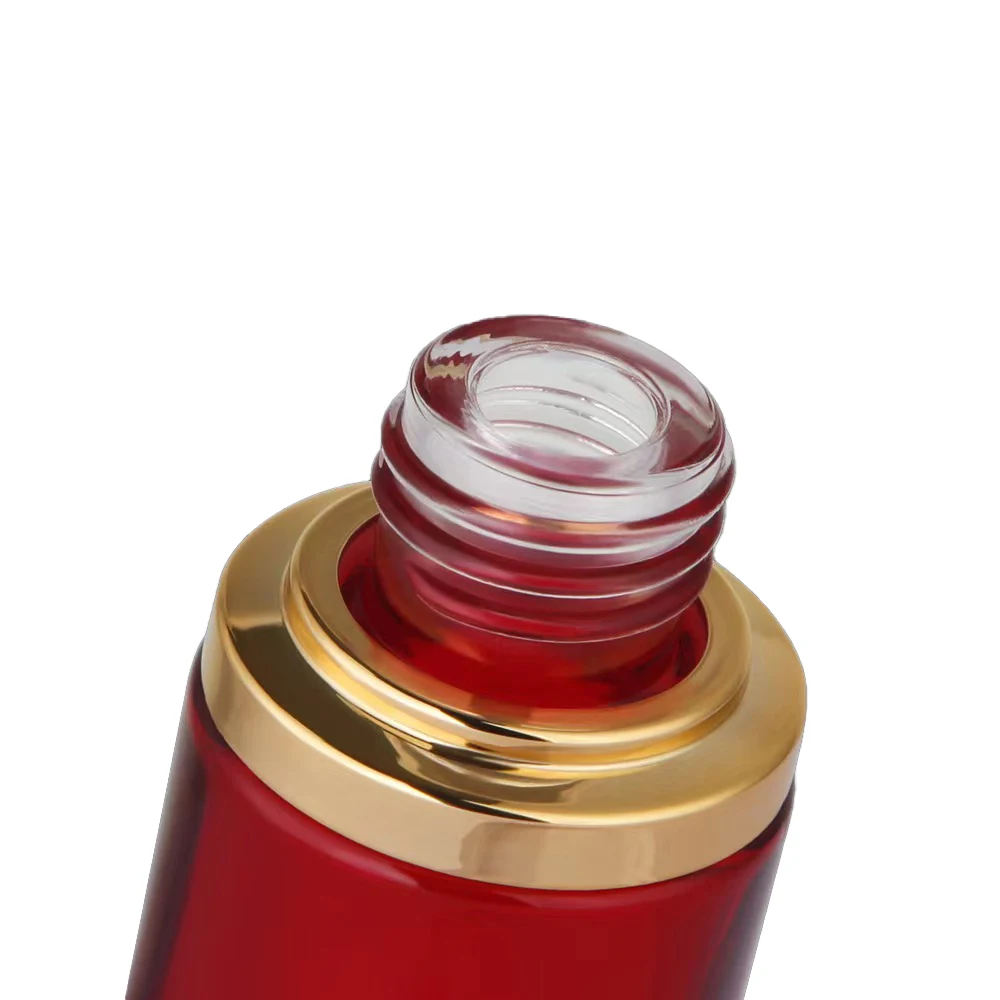 Wholesale round Cosmetic Glass 10ml 20ml 30ml 100 ml  violet blue painted electroplating Glass Dropper Bottles with Dropper