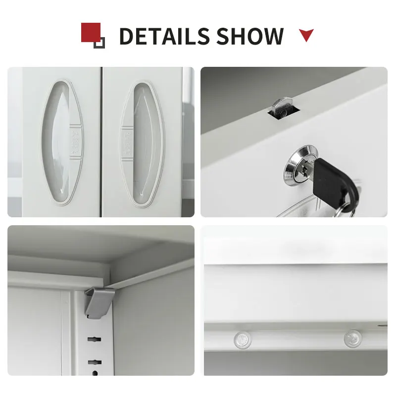 Factory Sale 2 Doors Metal Storage Cupboard Steel Filing Cabinet Custom File Cabinet with Adjustable Shelves