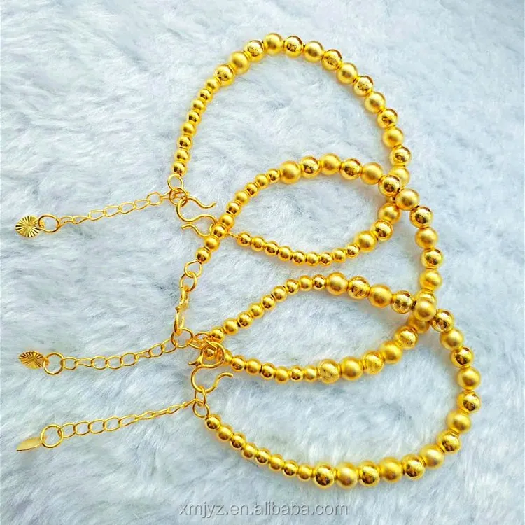 Dubai Jewelry blasted Matte Round Bead Braceletgilded Tower Bead Bracelet Exquisite Craftsmanship Gold Plated Ladies Jewelry