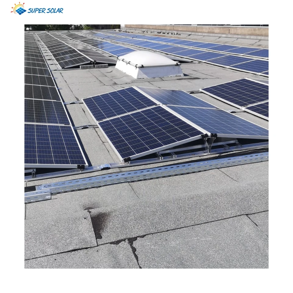 SuperSolar Aluminum structure solar roof triangle mounting rack bracket  for commercial and flat roof