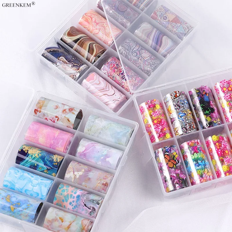 Designer 4*100cm Nail Foil Over 500 Designs Beautiful Nail Foil Galaxy Design Animal Pattern Lace Style Nail Transfer Foil