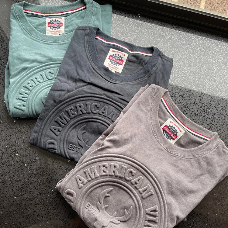 Оптовая продажа дизайнерская футболка большого размера с принтом Мужская одежда хлопковые футболки пользовательским логотипом и тисненым для мужчин