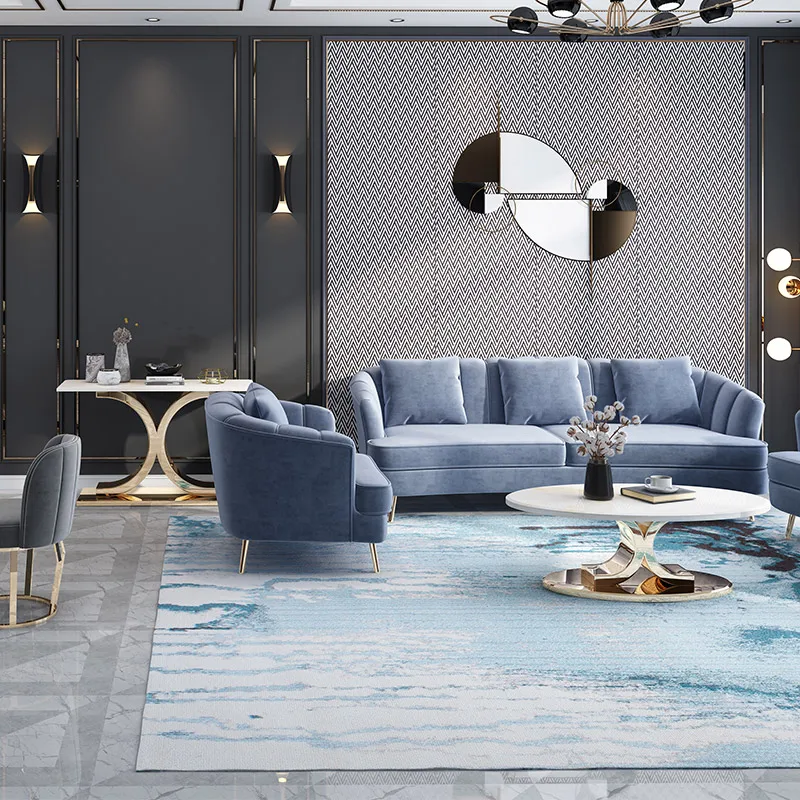 Gold marble top epoxy stainless steel base coffee table luxury metal leg for living furniture