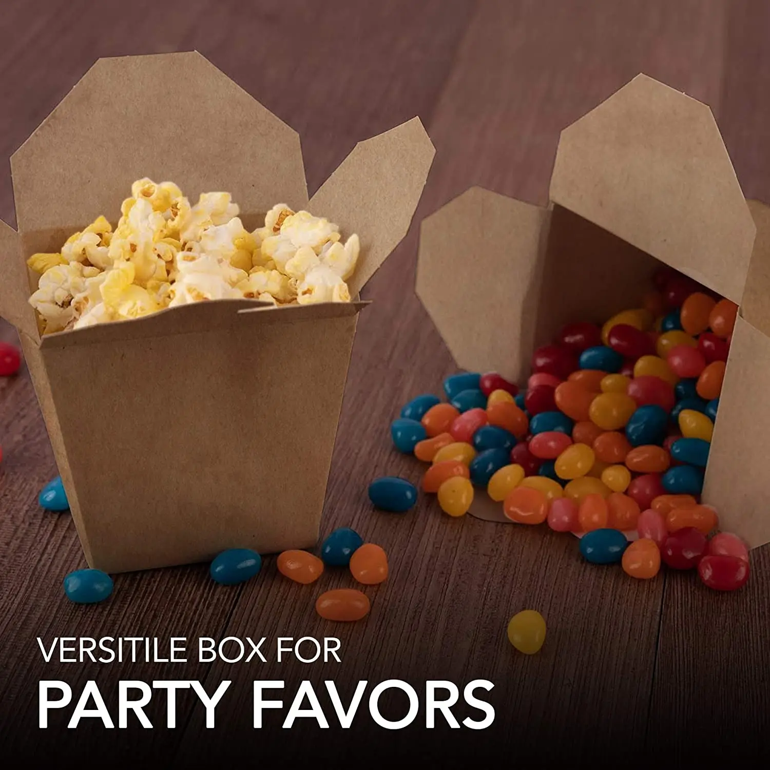 Take Out Food Containers 16 Oz Microwaveable Kraft Brown Paper Chinese Takeout Box (50 Pack) Leak and Grease Resistant Stackable