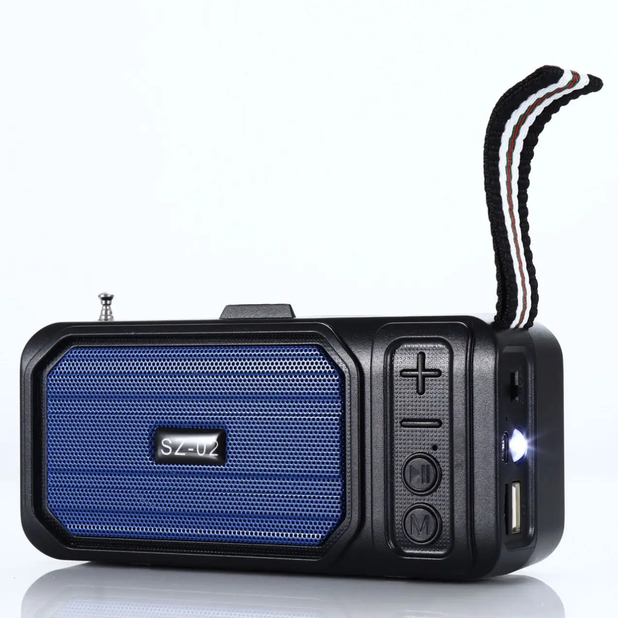 SZ-02  Solar panel charging portable wireless mini BT speaker outdoor Stereo subwoofer bass active speaker FM radio