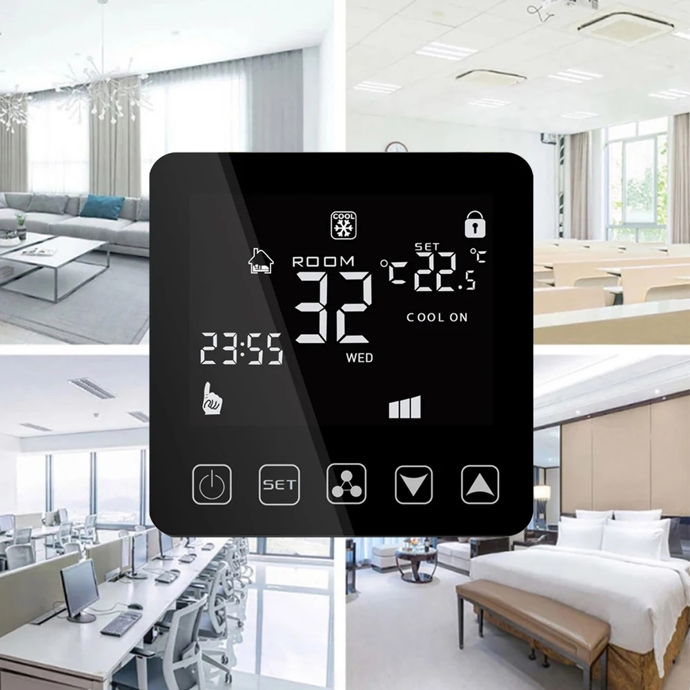 msthermic MA-292 Fan Coil Thermostat 2 Pipe 3 Fan Speed Central Air Conditioning Temperature Controller