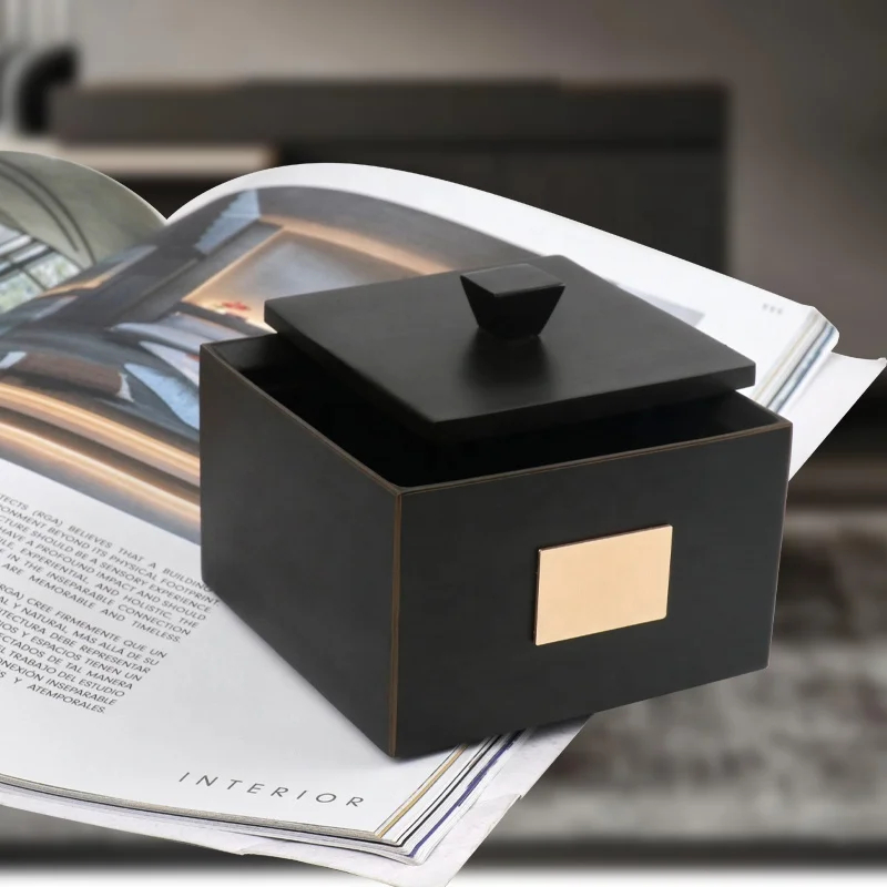 Besteasy Black  Hotel Tissue Box Cover Soap Dish Custom Resin Matel  Hotel Bathroom Amenities Accessories Set