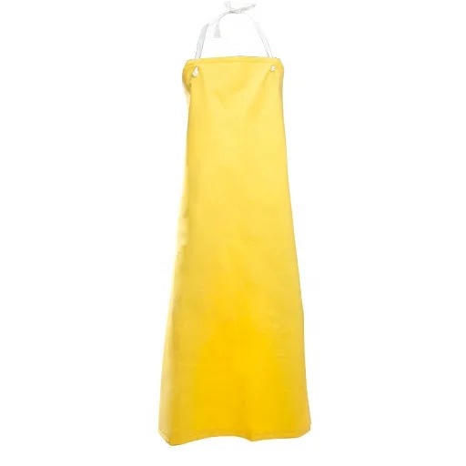 Chemical Use Yellow  Pvc Apron Custom Logo Plastic Waterproof Kitchen Apron Pvc Chef Apron