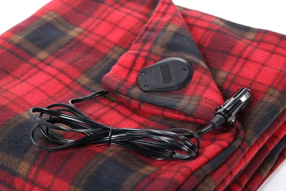 Fast Delivery Usb Car Electric Blanket 12v Soft Plush Body Warmer Blankets For Vehicles DC 12V 24V