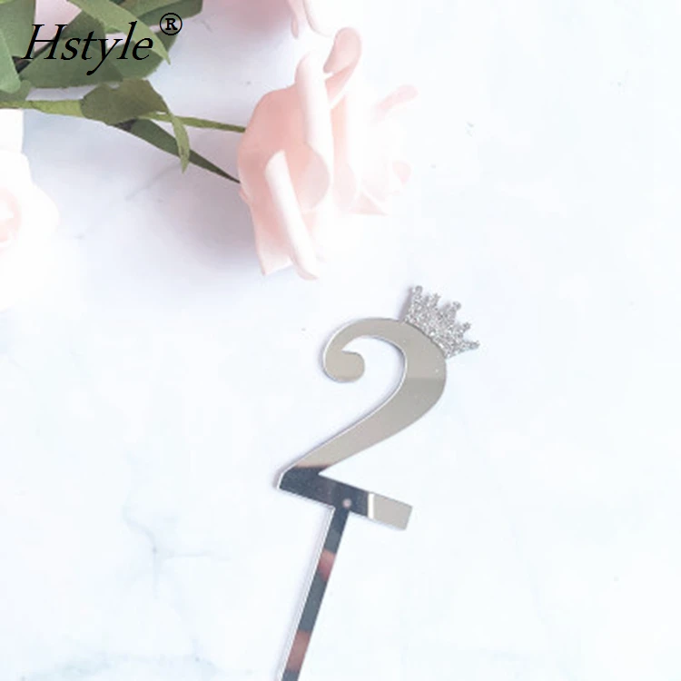 Handmade Gold Silver Acrylic Numbers 0-9 Cake Toppers Table Numbers for Wedding Anniversary or Birthday Party Decorations PQ298