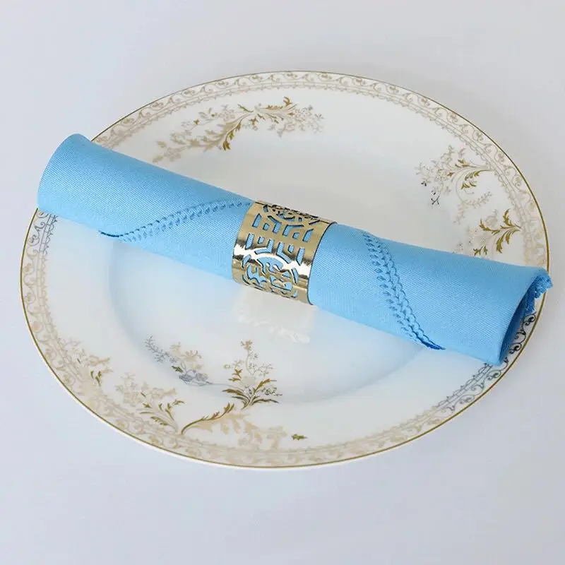 Custom Plain Solid Napkins Blush Dinner Polyester Napkins Cocktail Wedding Napkin Cloth