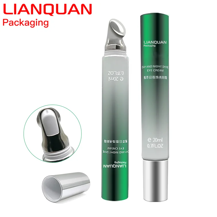Empty Luxury Eye Cream Tube with Zinc Alloy Applicator Custom Printing Aluminum Laminated Tube