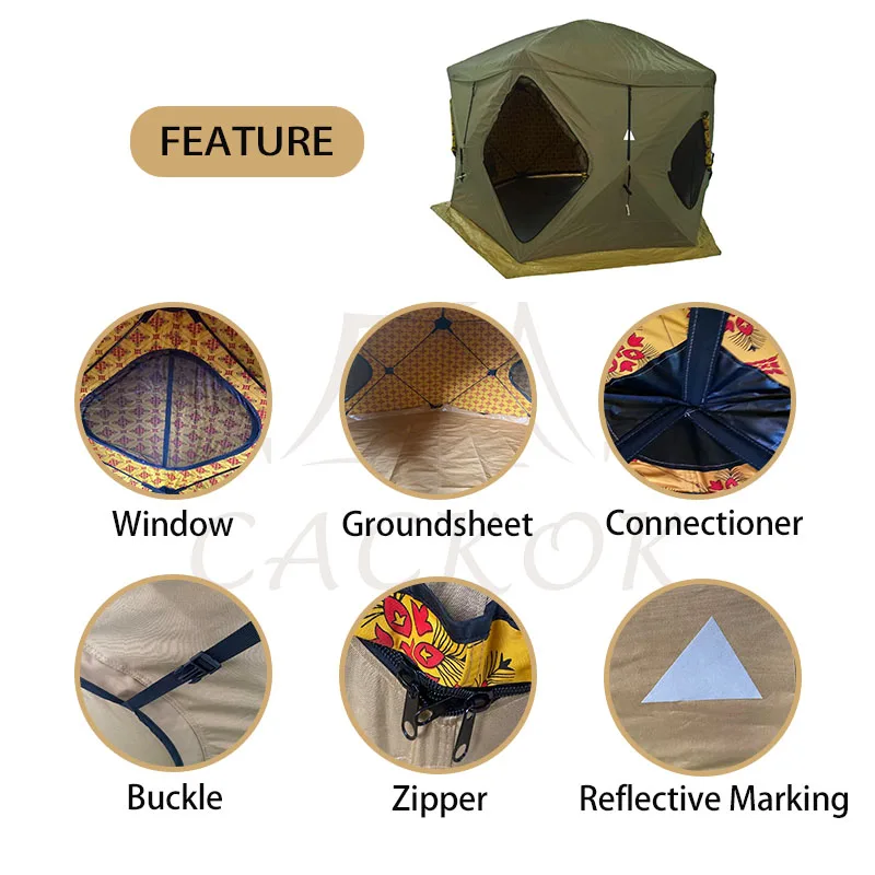 Customized  5-6 Person 4 Season Double Layers Arabian desert middle-east hexagon tent