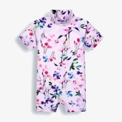 One Piece Lovely Children Bikinis Swimwear Floral Print  Swimming Suit Pink  Kid Girl Swimsuit