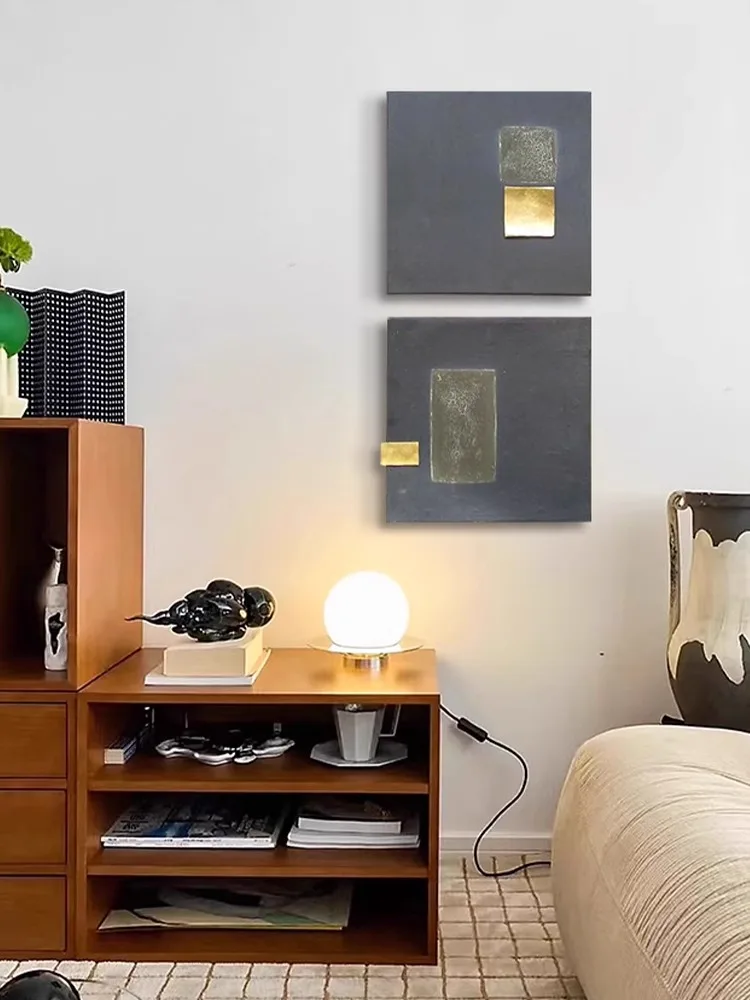 Interior Design Home Decor High Grade Wabi-sabi Wall Art Acrylic Gold Foil Painting Abstract Mixed Media Artwork Decoration