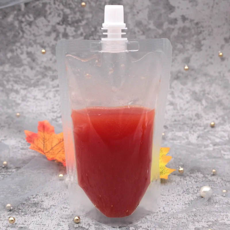 Custom Resealable  Laminated  Liquid Stand Up Alcohol Drink Pouch with Spout Packaging for Beverage