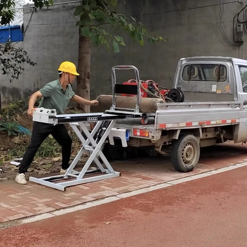 JX Forklift Portable Manual Hydraulic Lifting Platform Small Scissor Lift Table Hydraulic Control Furniture and home appliance c