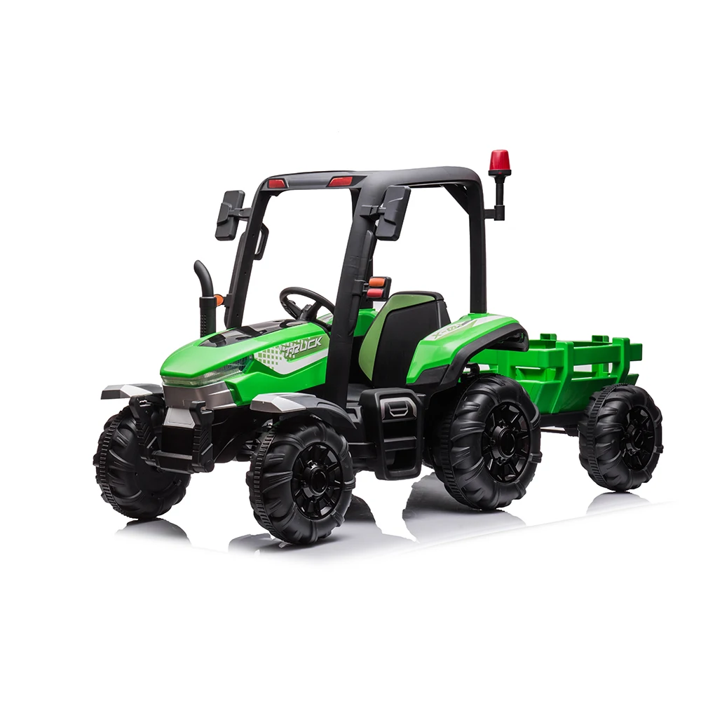 12V 4x4 Battery-Powered 6-Wheel Ride-On Electric Tractor Oversized 12 Inch Plastic Car for Children Unisex for Younger Drivers