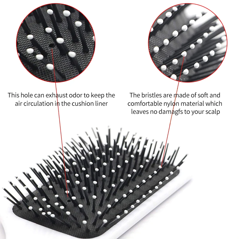 Wholesale marble air bag acetate pig hair massage comb acetate bristle brush comb