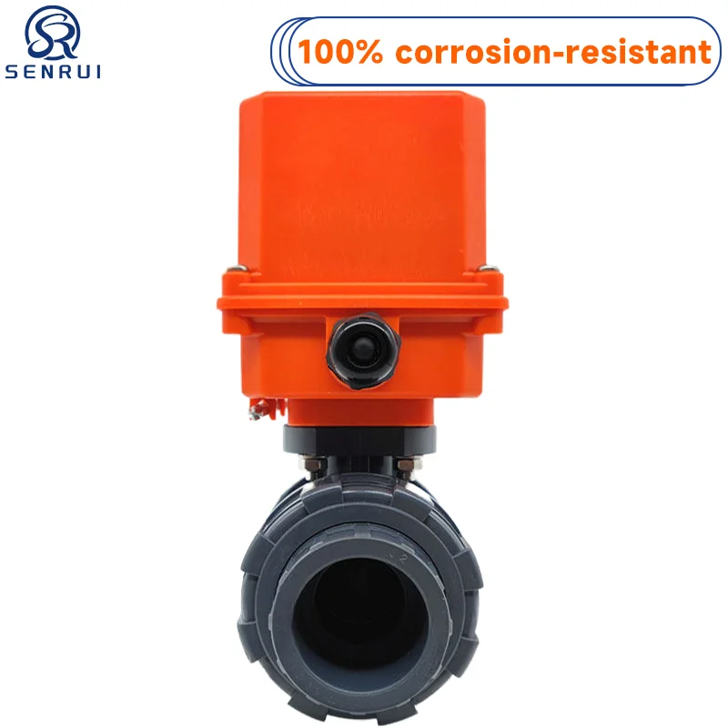 Электрический шаровой кран с приводом из ПВХ двойным разъемным соединением пластиковый актуатор резьбовой для умного дома