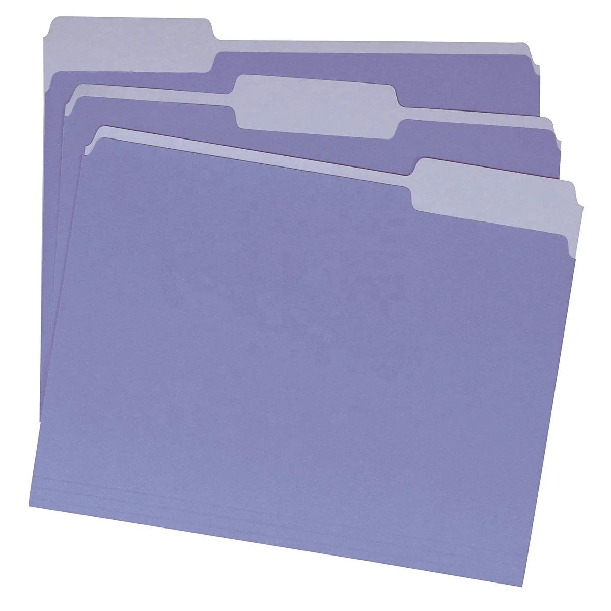 office stationary Durable 11 pt Lavender 1/3 Cut Tab Letter Size 8.5 by 11 inches Colorful Manila file folders