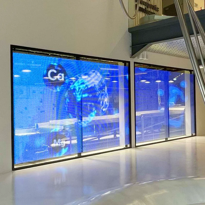 P5 P6 P8 P10 Pantalla Flexible Transparente Led HD Transparent Self Adhesive Led Film Screen For Creative Advertising Display