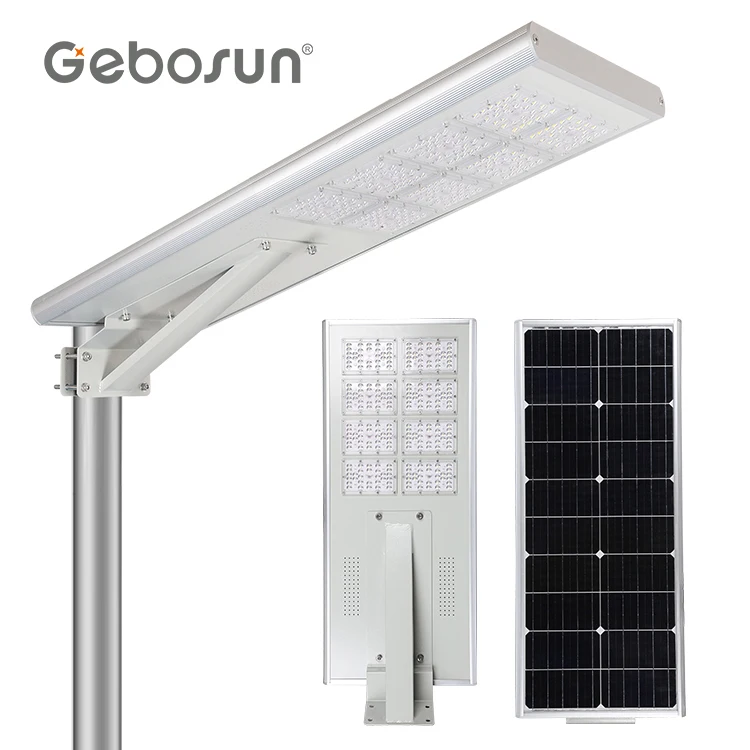 GEBOSUN ip65 Waterproof Hight Lumen New Design 60 watt Led Solar Street Light Integrated Solar Street Lights 150 watts 200w 300w