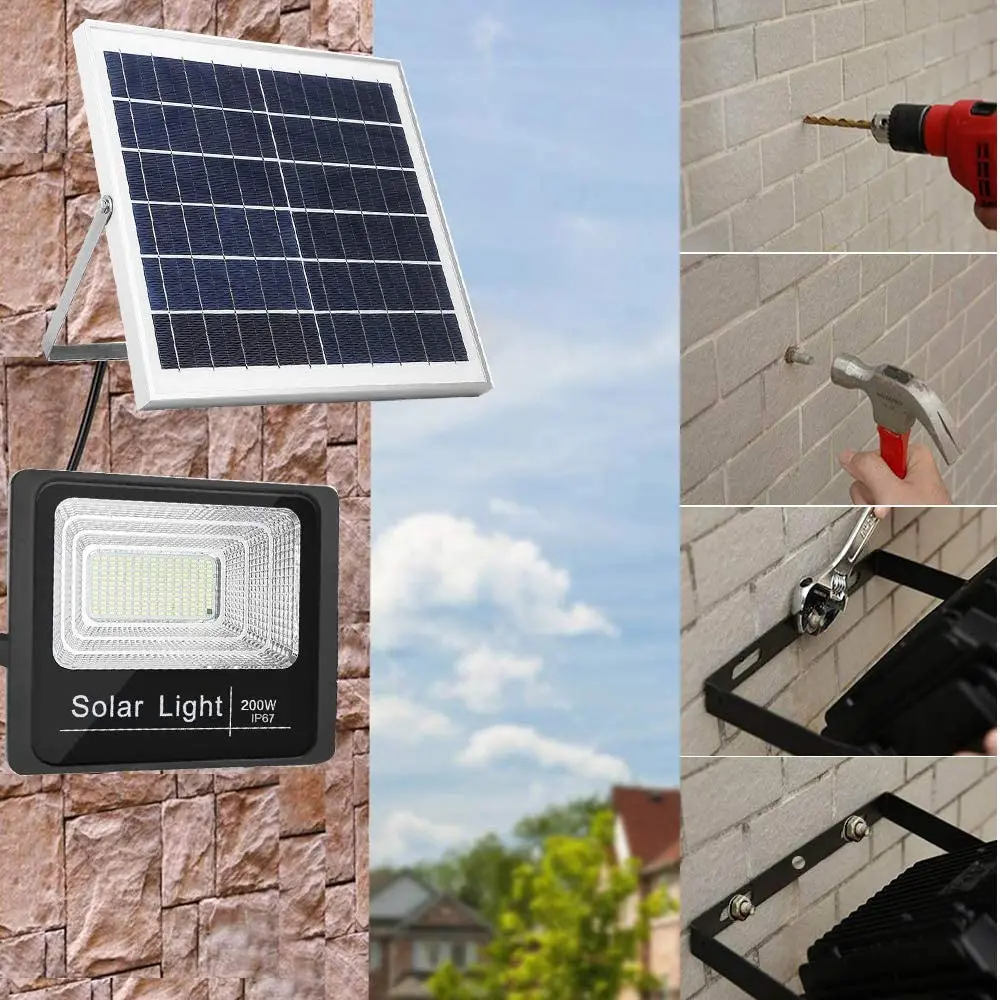 Remote Hot selling 25W 45W 65W 100W 120W 200W 300W solar led lights outdoor flood lamp fool