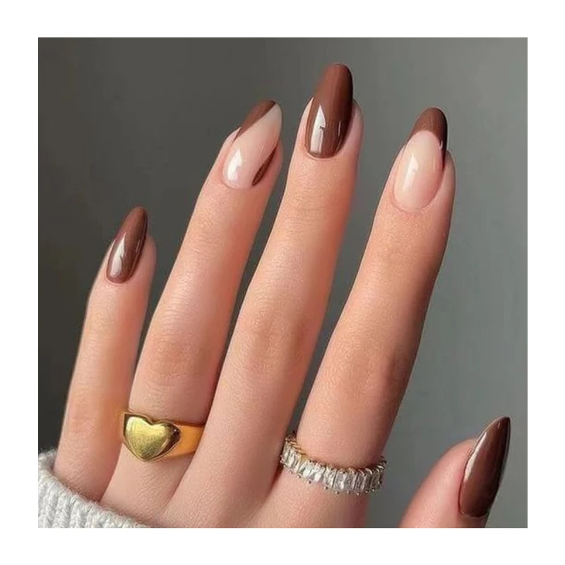 Ins Hot Selling Artificial Nail Art Silver Stripe Swirl Medium Painting 24pcs Private Label Logo Oem/Odm Abs Press On Nail