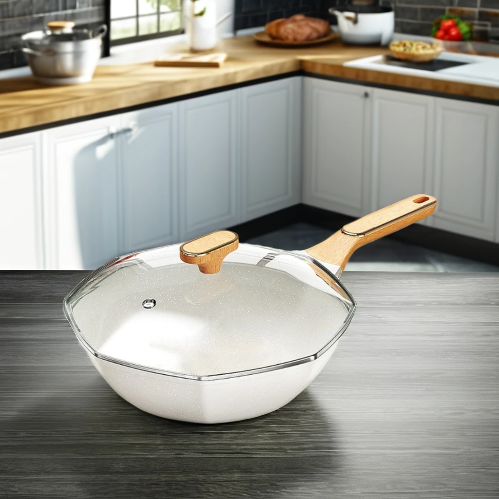 Top-Ranked Morden 32cm Refined Iron Universal Wok Pan Non-Stick Cooking Wok with Lid Cookware
