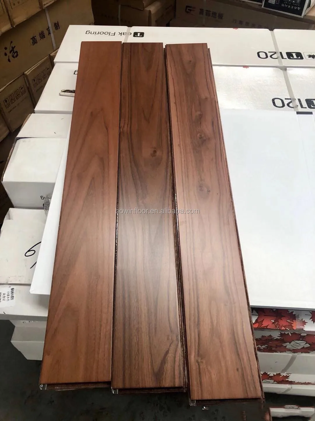 underground heating walnut color teak wood flooring