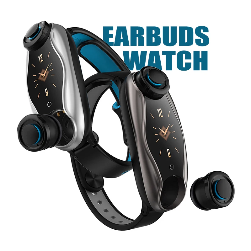 2 In 1 Gps Sleep Blood Pressure Heart Rate Monitor Smart Watch With Earphone Earbuds Included