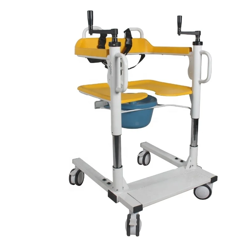 Hot Sale Multi-purpose Patient Lift and Transfer Chair Patient Wheelchair with Commode for Disabled Elderly
