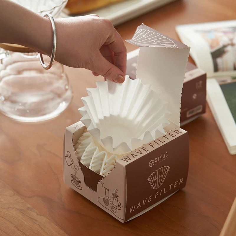 SIYUE Cake Coffee Filter Paper 2-4 Cup Basket Espresso Filters Disposable Pour Over Dripper Barista Accessories 2248